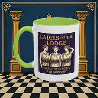 Masonic Mugs – Ladies of the Lodge: Grace, Strength & Support (Accent Coloured 11oz Mug) Printify