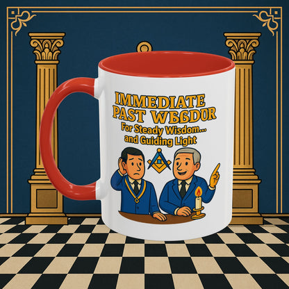 Masonic Mugs - Accent Coloured 11oz Mug - Masonic Wisdom Unveiled - Immediate Past Master Printify