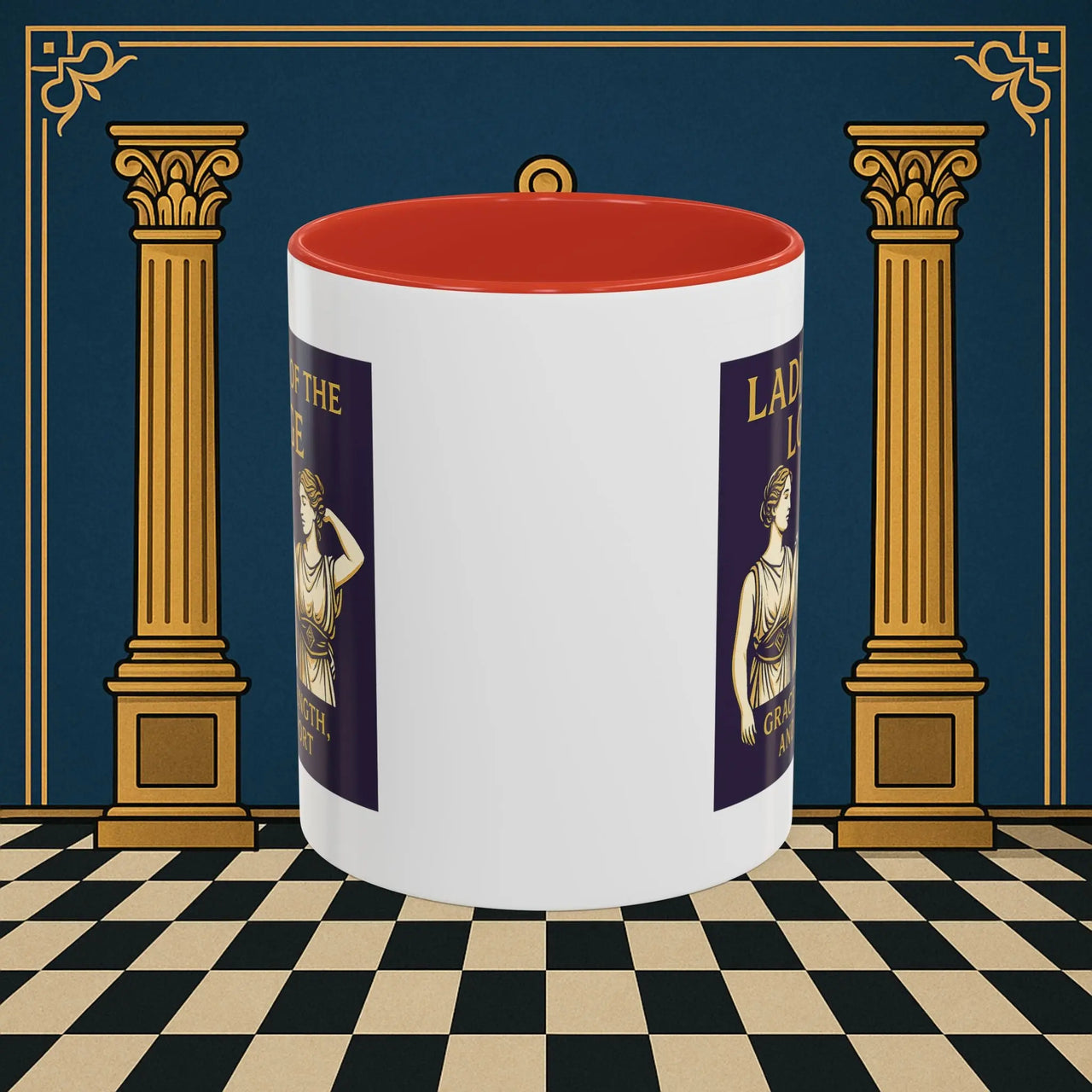 Masonic Mugs – Ladies of the Lodge: Grace, Strength & Support (Accent Coloured 11oz Mug) Printify