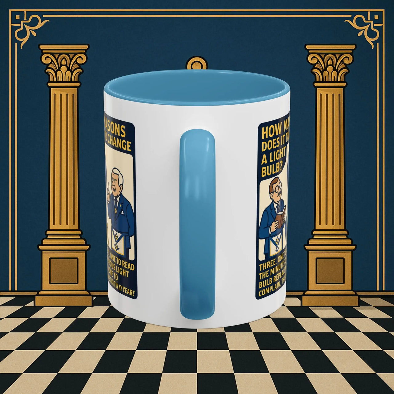 Masonic Mugs Ready to Go – How Many Masons? (Accent Coloured 11oz Mug) Printify