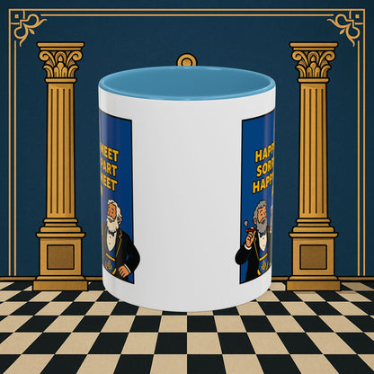 Masonic Mugs Ready to Go – Happy to Meet Again (Accent Coloured 11oz Mug) Printify