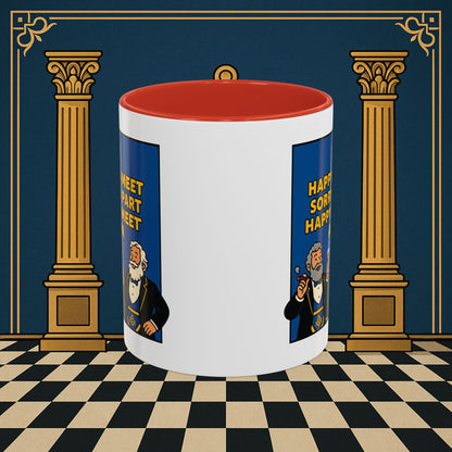 Masonic Mugs Ready to Go – Happy to Meet Again (Accent Coloured 11oz Mug) Printify