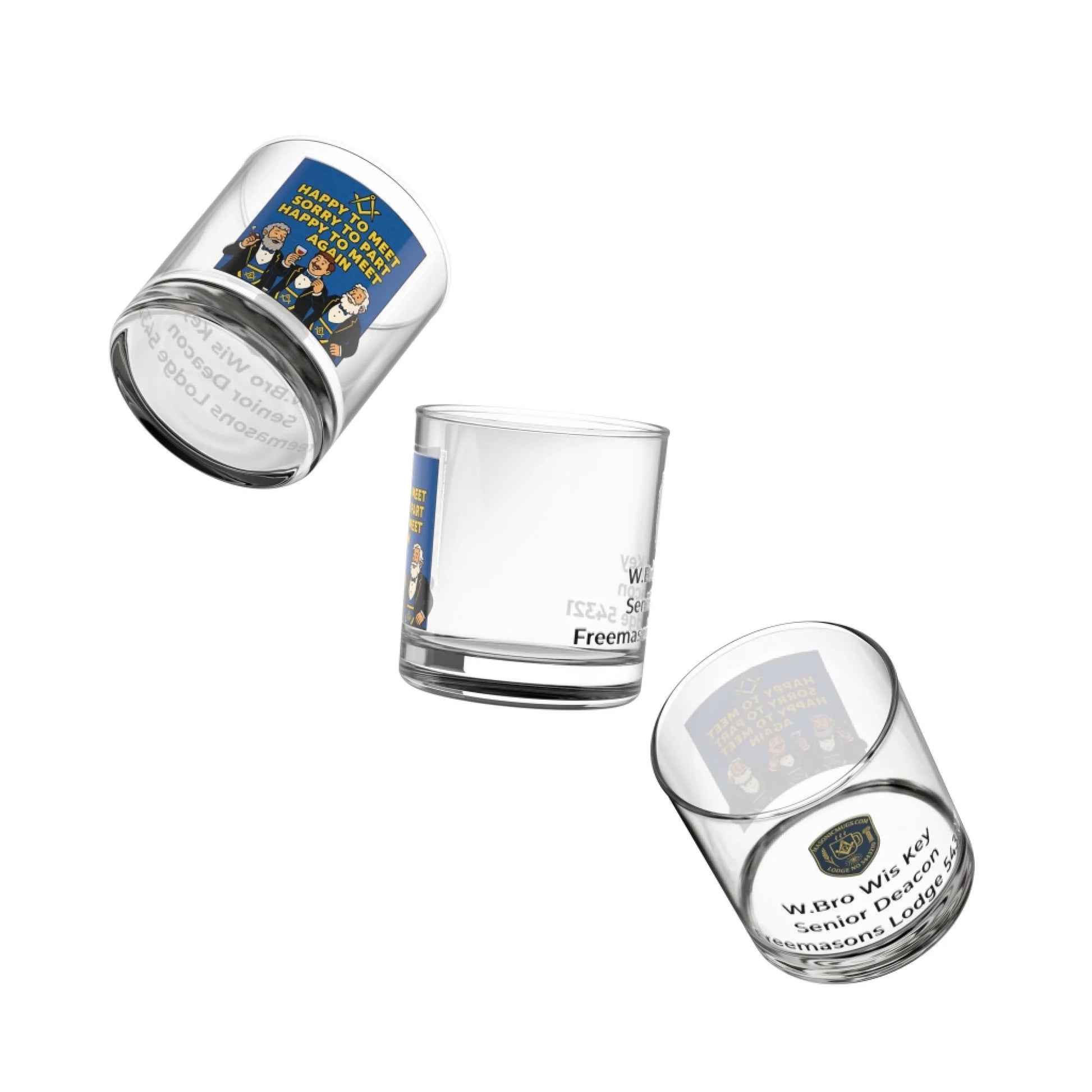 Masonic Mugs Personalised 10oz Rocks Glass – Square and Compasses Edition - Masonic Mugs
