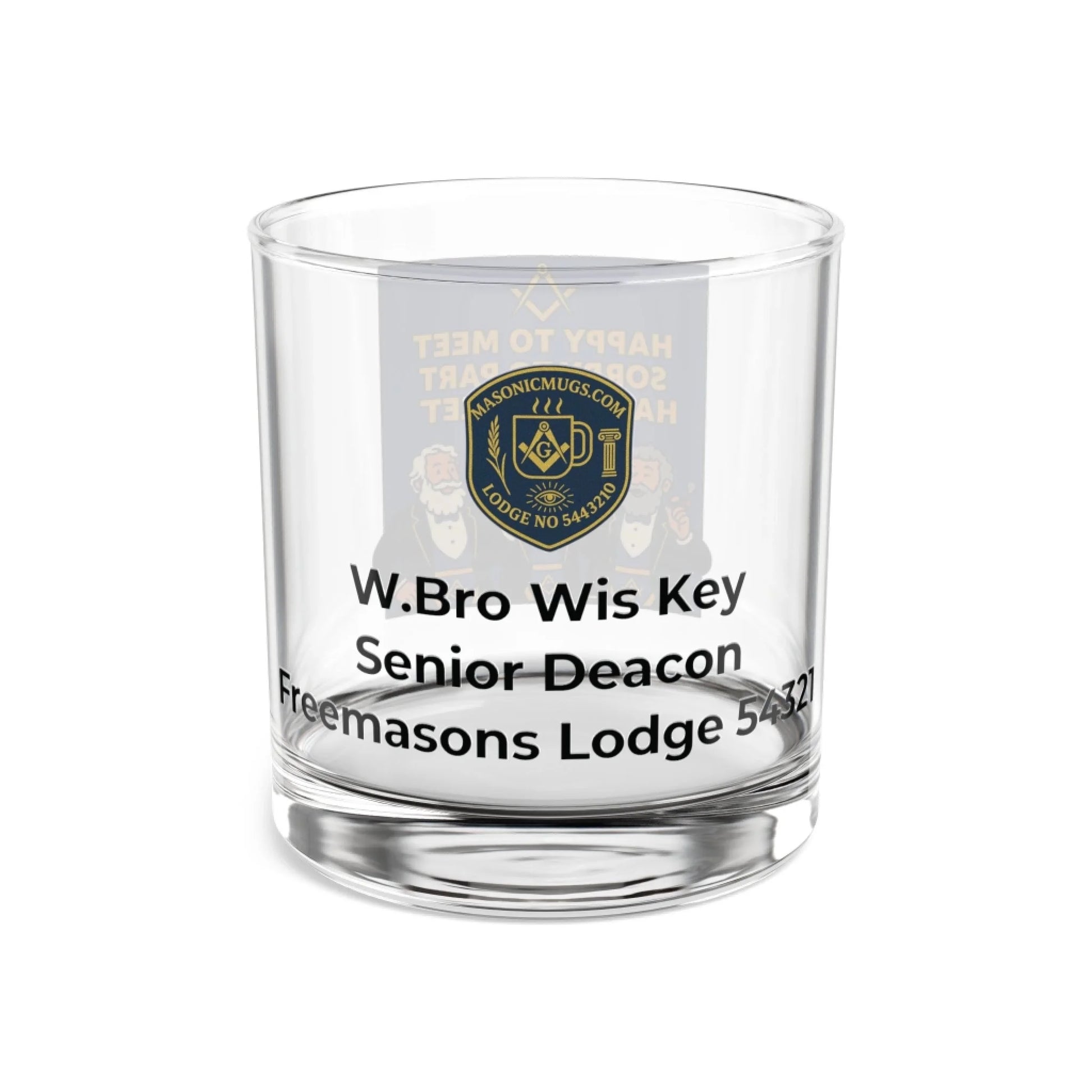 Masonic Mugs Personalised 10oz Rocks Glass – Square and Compasses Edition - Masonic Mugs