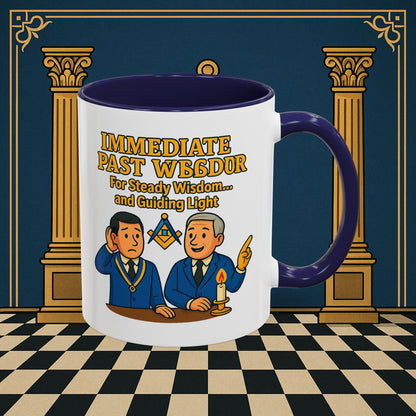 Masonic Mugs - Accent Coloured 11oz Mug - Masonic Wisdom Unveiled - Immediate Past Master Printify
