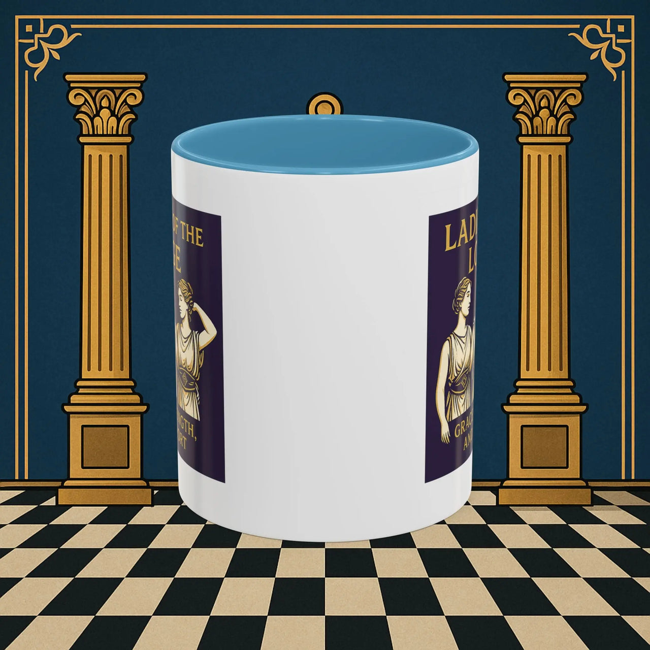 Masonic Mugs – Ladies of the Lodge: Grace, Strength & Support (Accent Coloured 11oz Mug) Printify