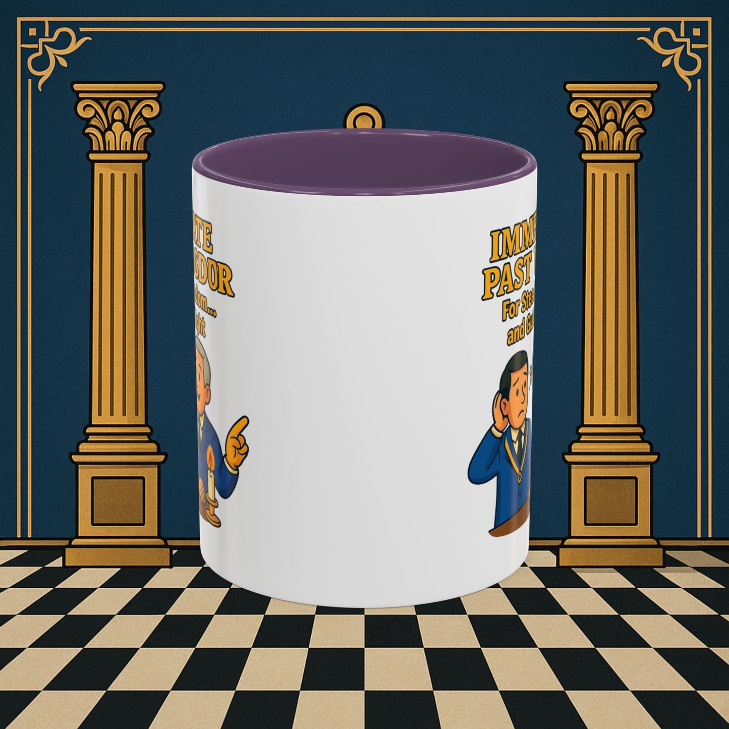 Masonic Mugs - Accent Coloured 11oz Mug - Masonic Wisdom Unveiled - Immediate Past Master Printify