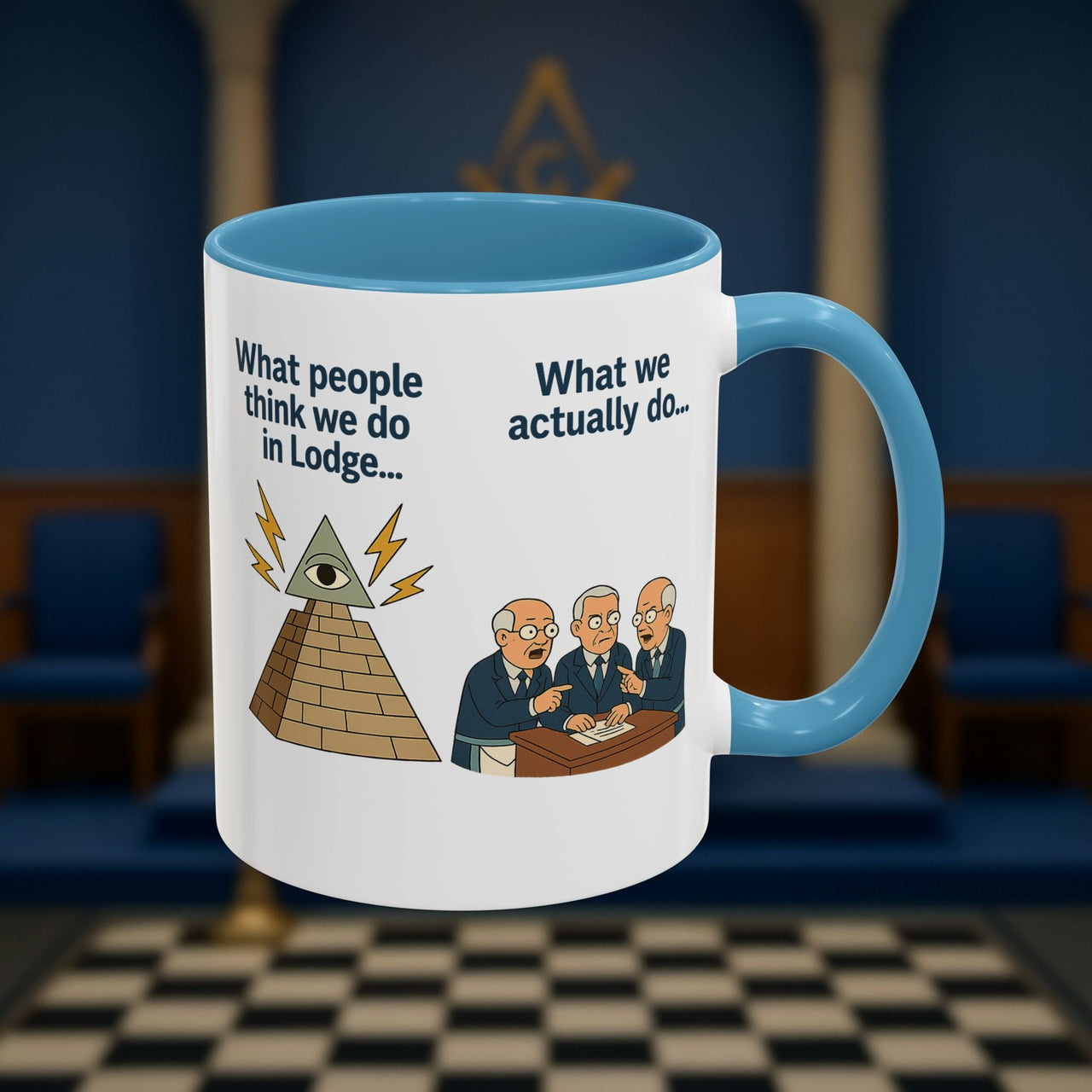 Masonic Mugs Ready to Go – Just for the Ceremony (Accent Coloured 11oz Mug) Printify