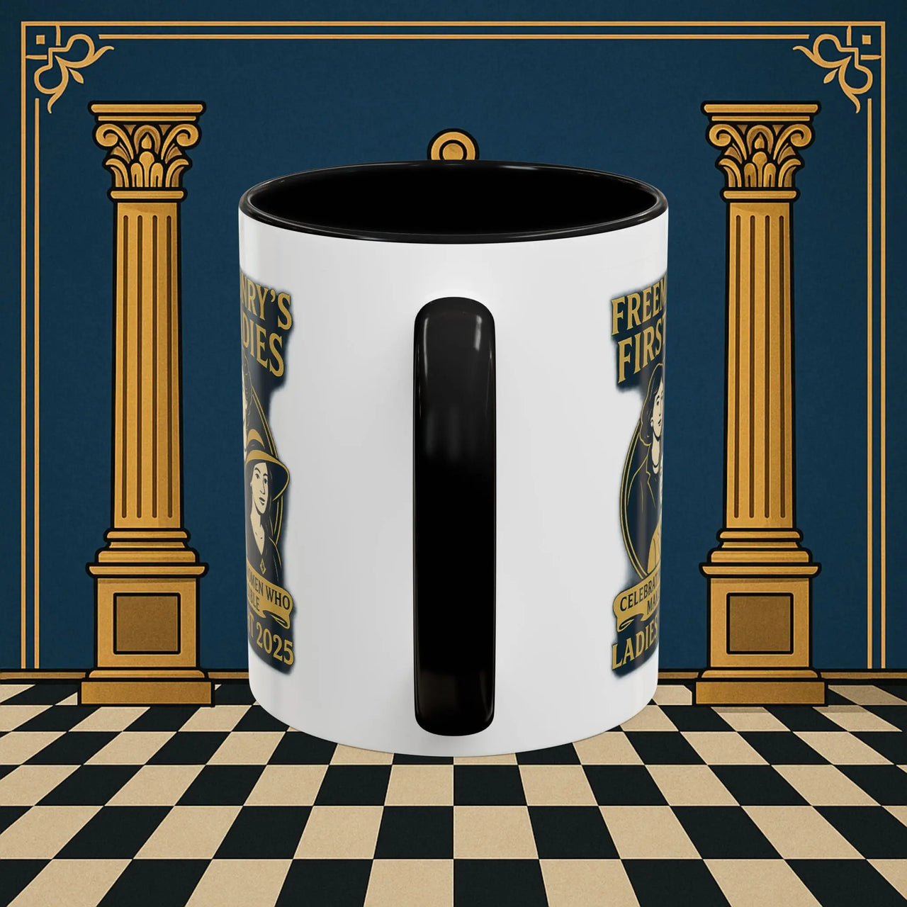 Masonic Mugs Ready to Go – Freemasonry’s First Ladies – Ladies’ Night 2025 (Accent Coloured 11oz Mug) Printify