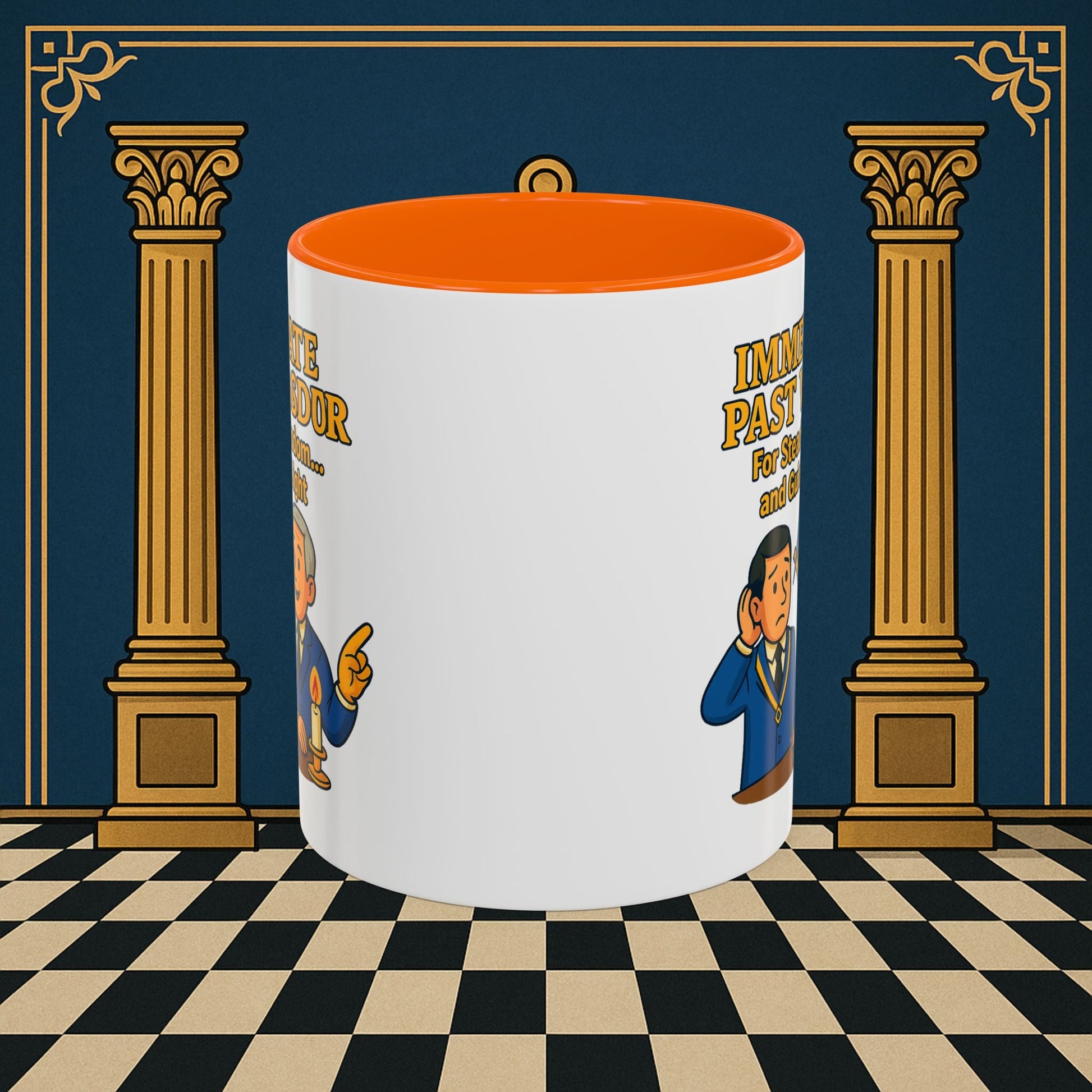 Masonic Mugs - Accent Coloured 11oz Mug - Masonic Wisdom Unveiled - Immediate Past Master Printify