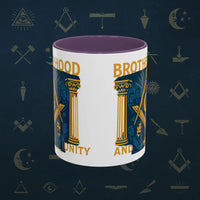 Masonic Mugs Ready to Go – Brotherhood and Unity (Accent Coloured 11oz Mug) Printify