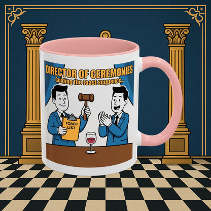 Masonic Mugs Ready to Go - Accent Coloured 11oz Mug - Toasting Protocol - Director of Ceremonies Printify