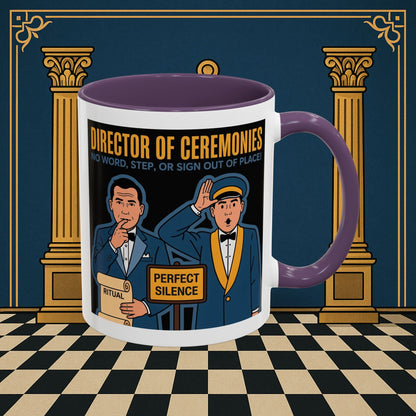 Masonic Mugs Ready to Go - Accent Coloured 11oz Mug - Ceremonial Protocol - Director of Ceremonies Printify
