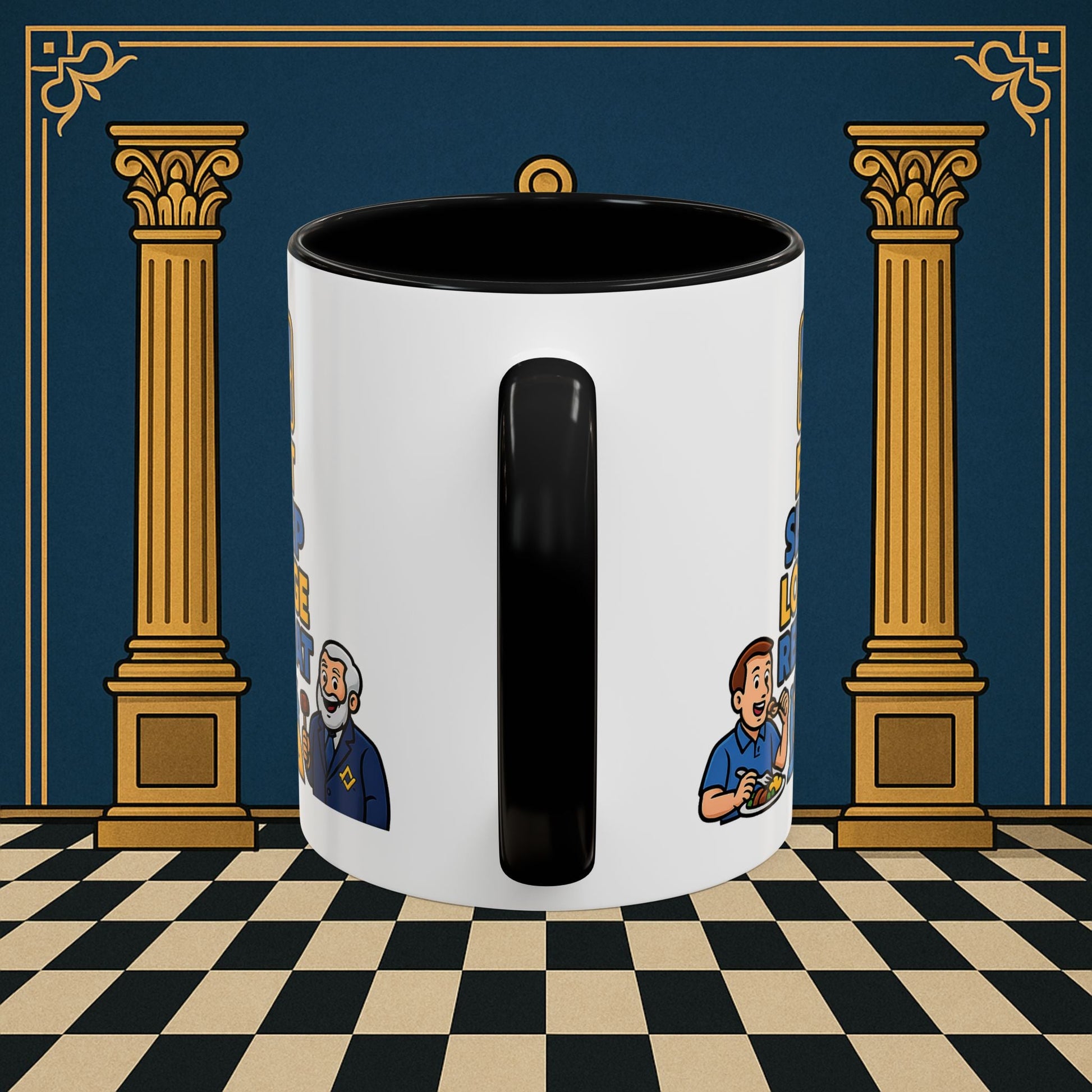 Masonic Mugs Ready to Go – Eat Sleep Lodge Repeat (Accent Coloured 11oz Mug) Printify