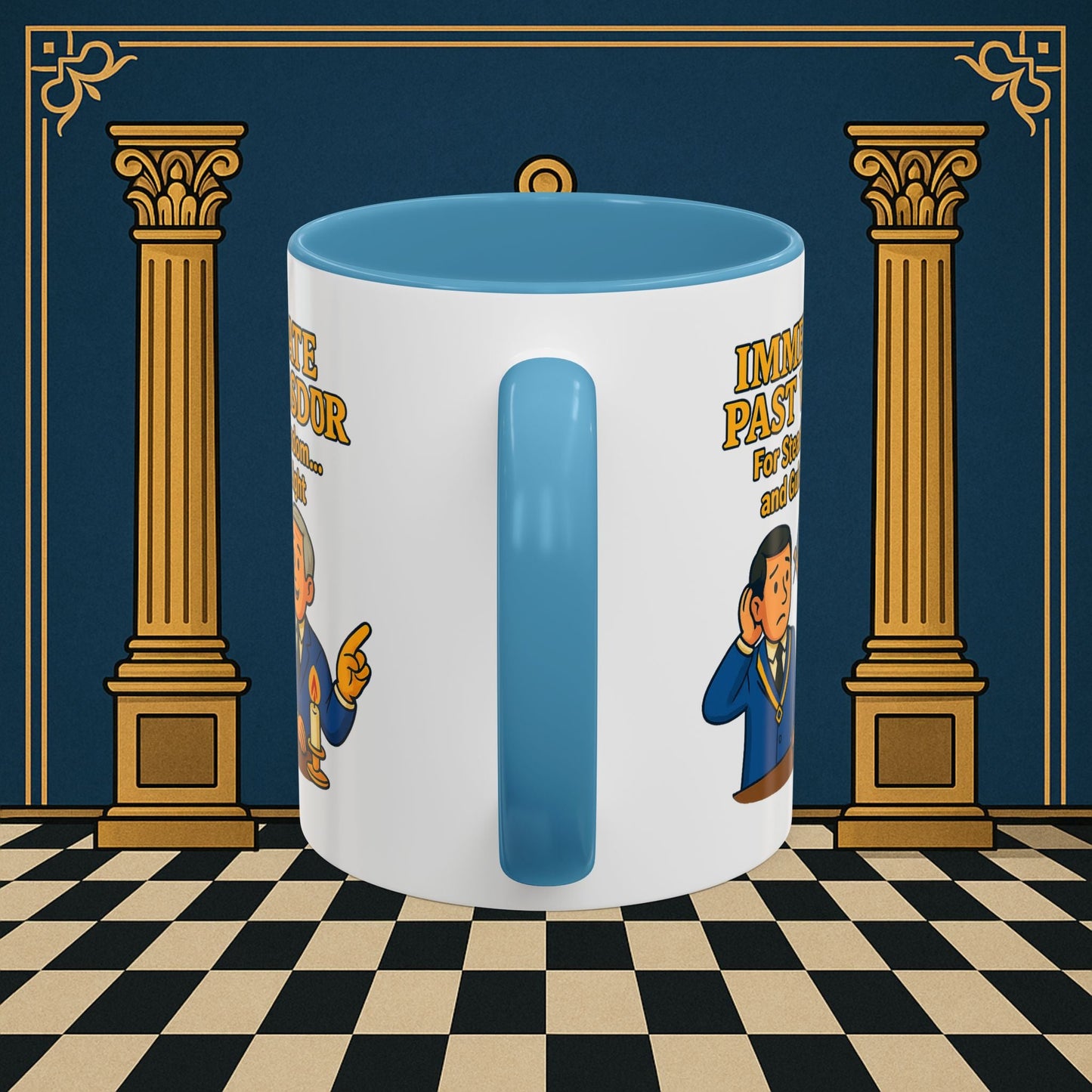 Masonic Mugs - Accent Coloured 11oz Mug - Masonic Wisdom Unveiled - Immediate Past Master Printify