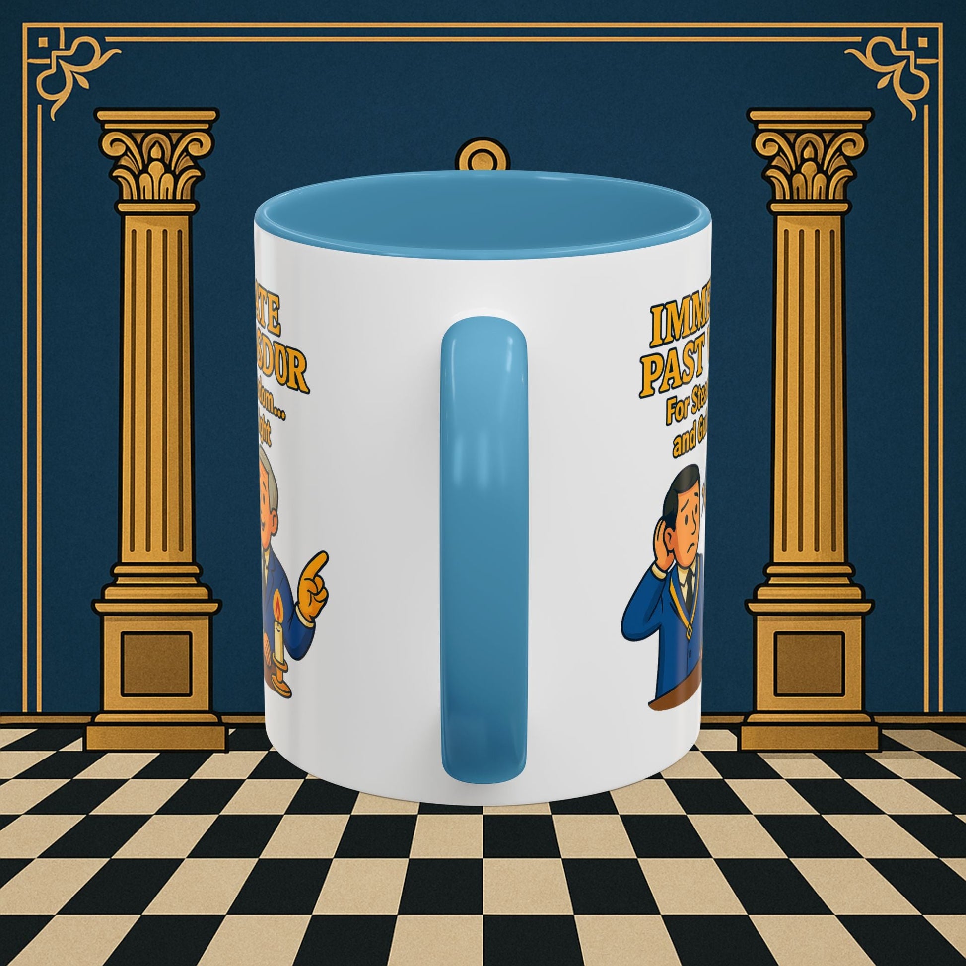 Masonic Mugs - Accent Coloured 11oz Mug - Masonic Wisdom Unveiled - Immediate Past Master Printify