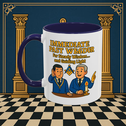 Masonic Mugs - Accent Coloured 11oz Mug - Masonic Wisdom Unveiled - Immediate Past Master Printify