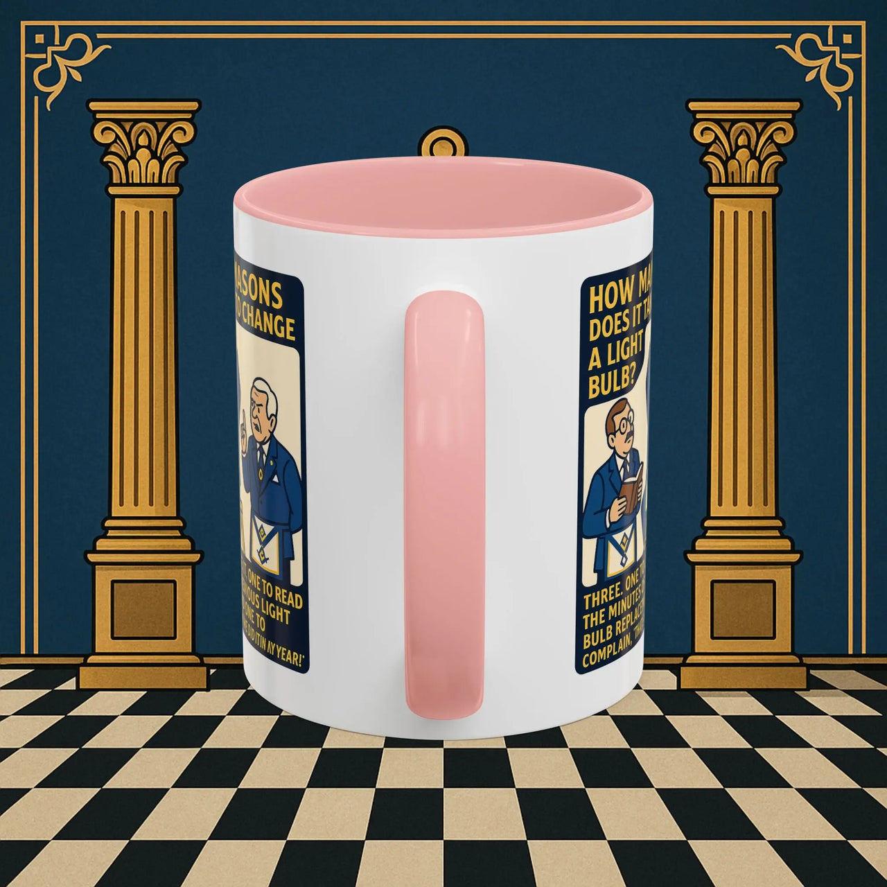 Masonic Mugs Ready to Go – How Many Masons? (Accent Coloured 11oz Mug) Printify