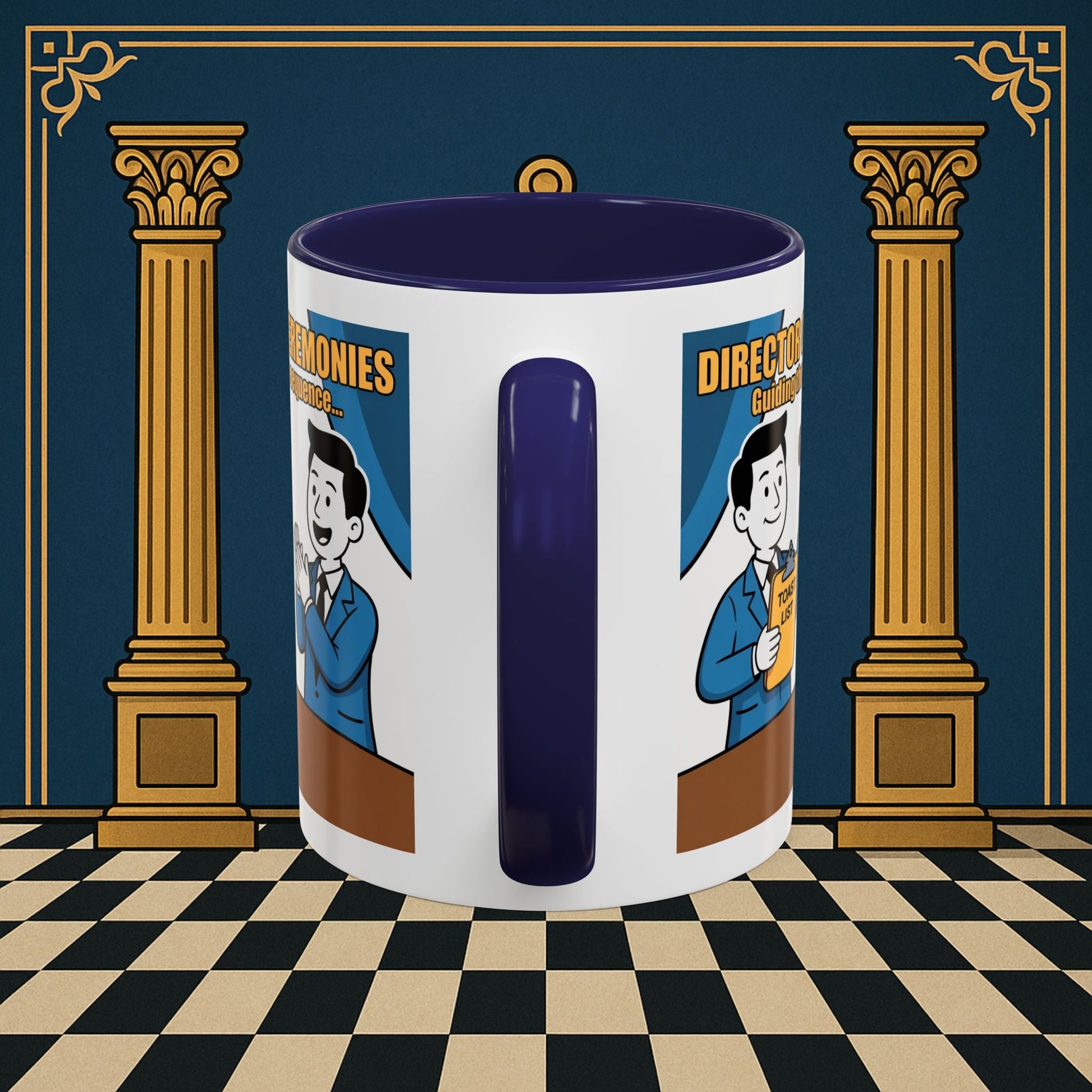 Masonic Mugs Ready to Go - Accent Coloured 11oz Mug - Toasting Protocol - Director of Ceremonies Printify