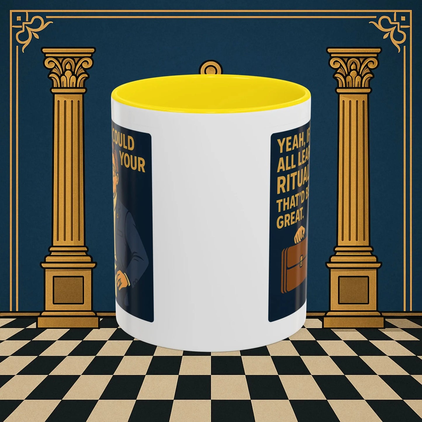 Masonic Mugs Ready to Go – Learn Your Ritual (Accent Coloured 11oz Mug) Printify