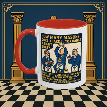 Masonic Mugs Ready to Go – How Many Masons? (Accent Coloured 11oz Mug) Printify