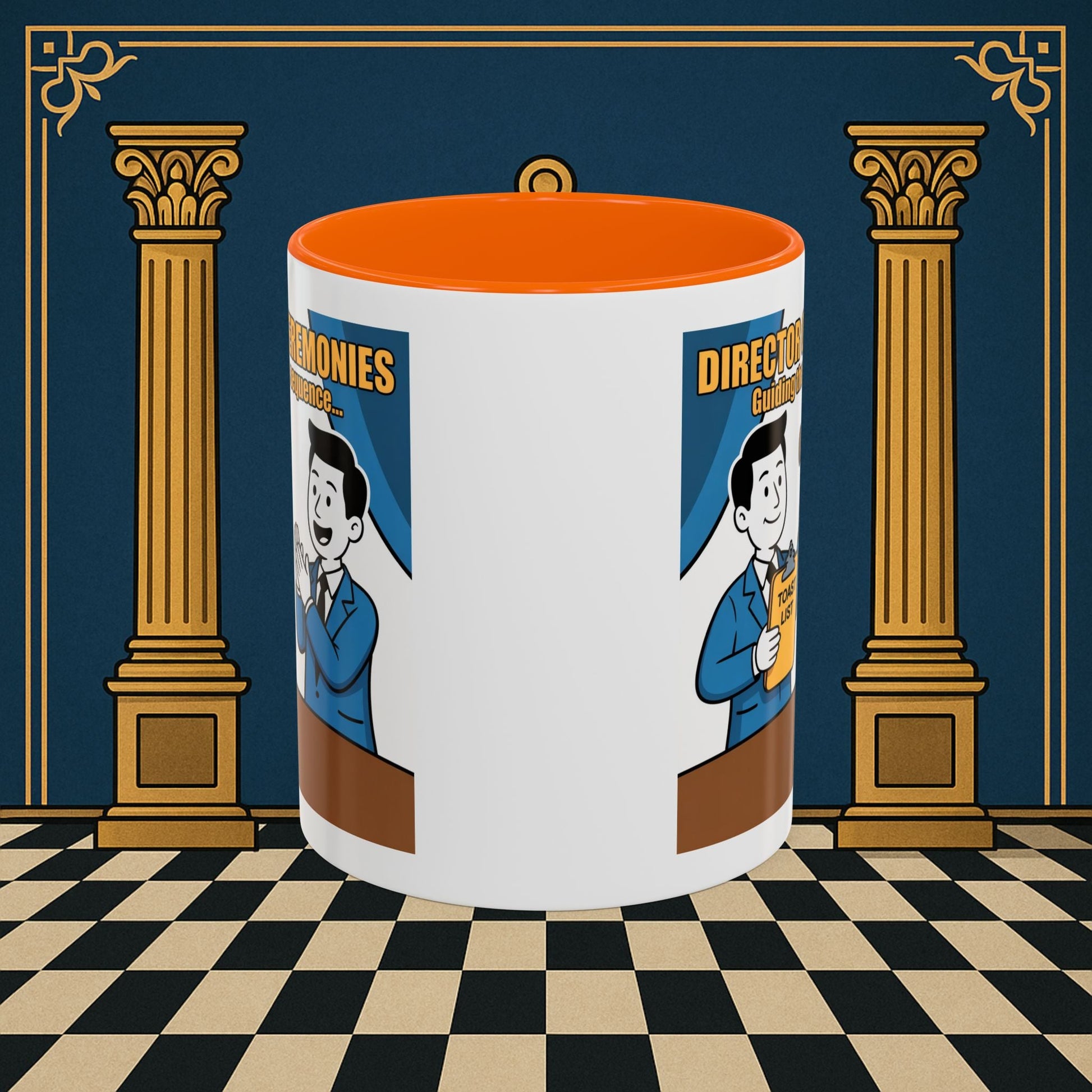 Masonic Mugs Ready to Go - Accent Coloured 11oz Mug - Toasting Protocol - Director of Ceremonies Printify