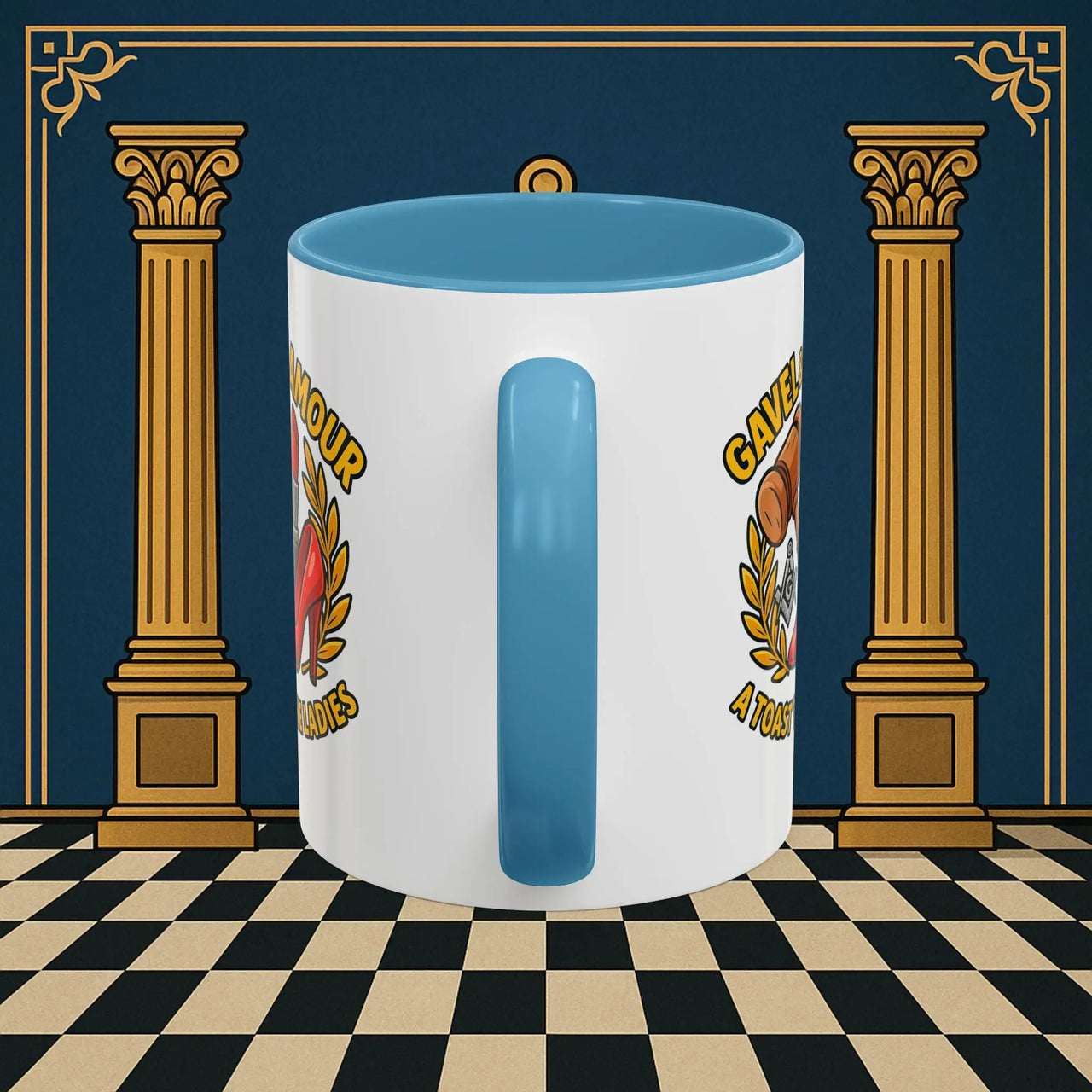 Masonic Mugs – Gavel & Glamour: A Toast to the Ladies (Accent Coloured 11oz Mug) Printify