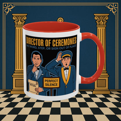 Masonic Mugs Ready to Go - Accent Coloured 11oz Mug - Ceremonial Protocol - Director of Ceremonies Printify