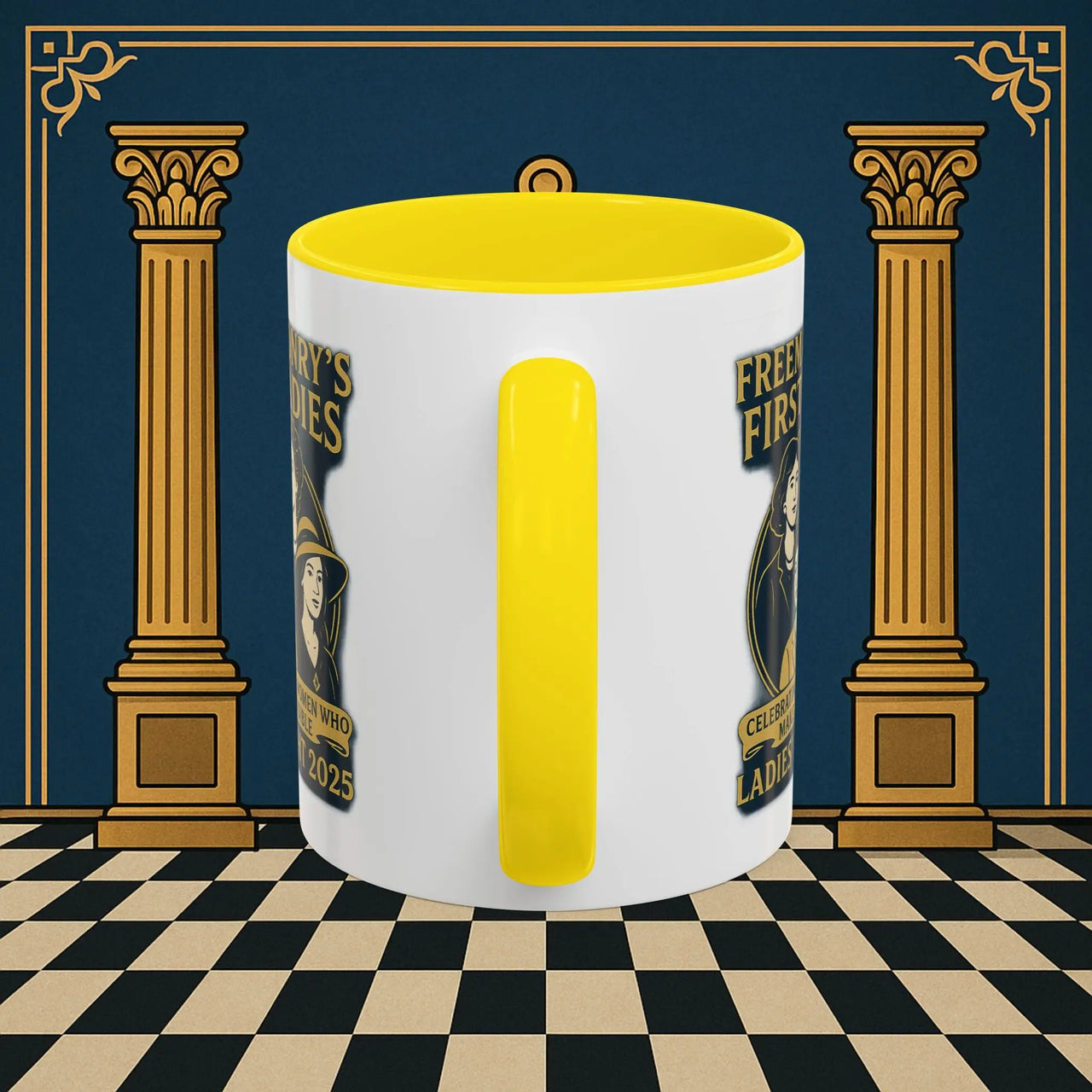 Masonic Mugs Ready to Go – Freemasonry’s First Ladies – Ladies’ Night 2025 (Accent Coloured 11oz Mug) Printify