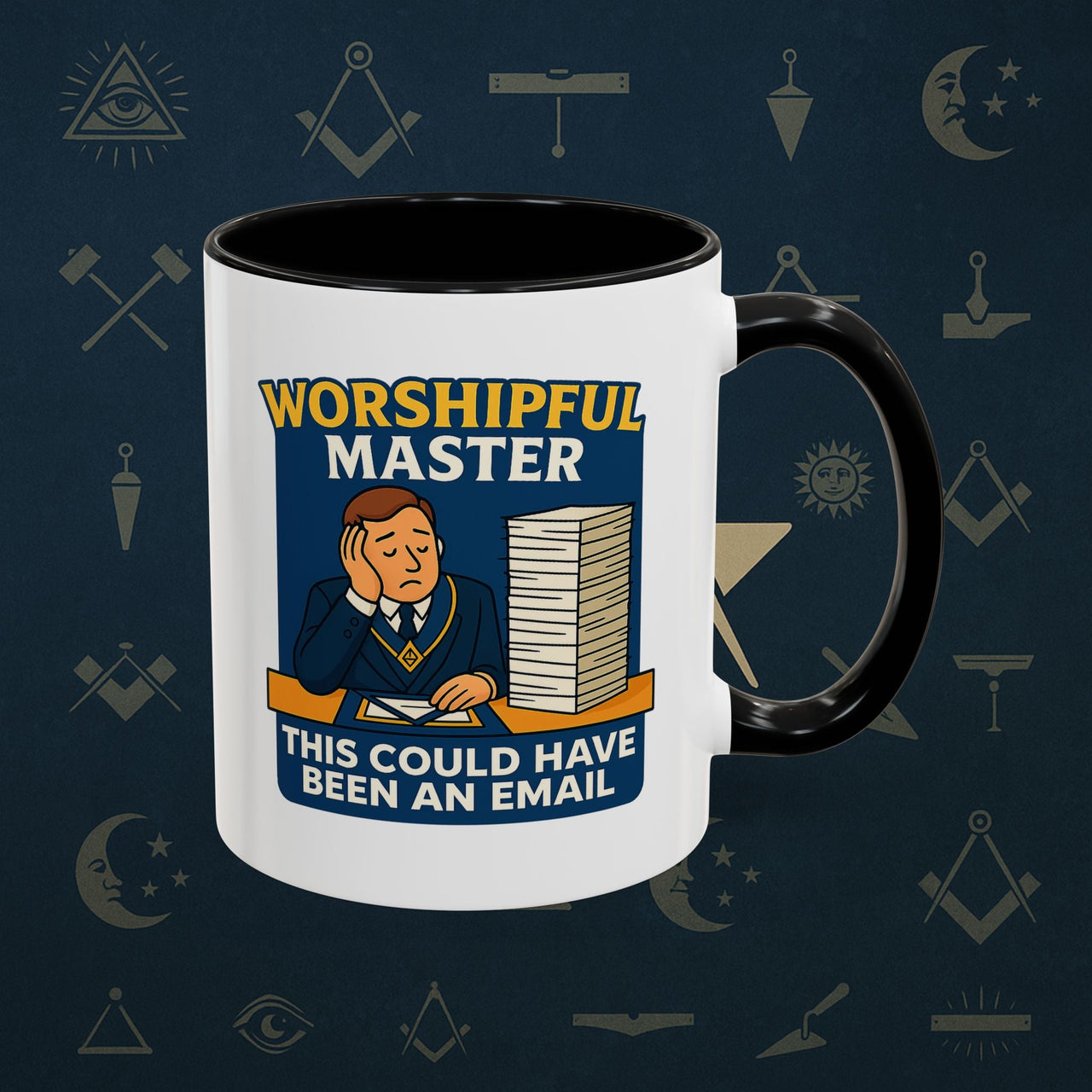 Masonic Mugs - Masonic Meetings Madness - Worshipful Master Printify
