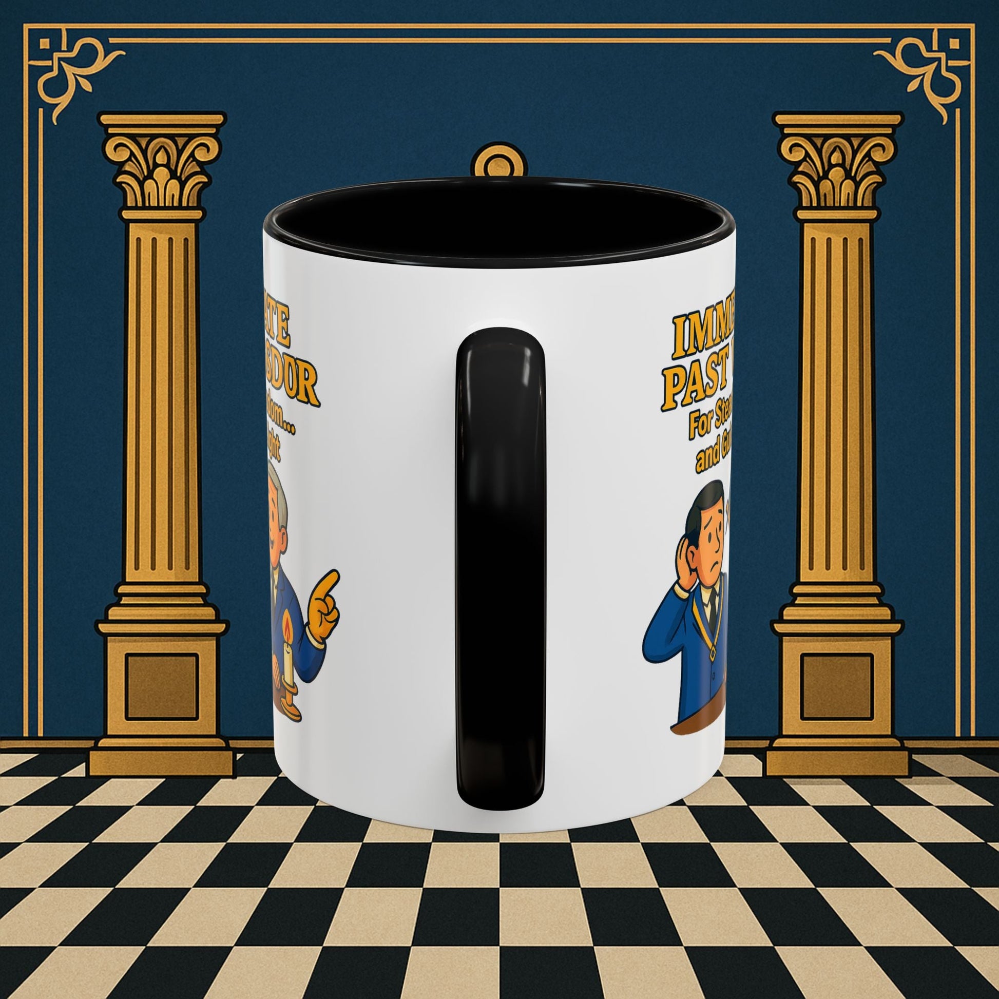 Masonic Mugs - Accent Coloured 11oz Mug - Masonic Wisdom Unveiled - Immediate Past Master Printify