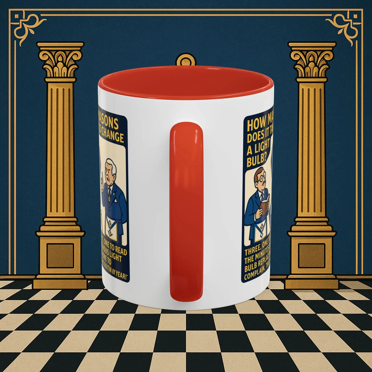 Masonic Mugs Ready to Go – How Many Masons? (Accent Coloured 11oz Mug) Printify