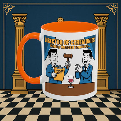 Masonic Mugs Ready to Go - Accent Coloured 11oz Mug - Toasting Protocol - Director of Ceremonies Printify