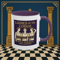 Masonic Mugs – Ladies of the Lodge: Grace, Strength & Support (Accent Coloured 11oz Mug) Printify