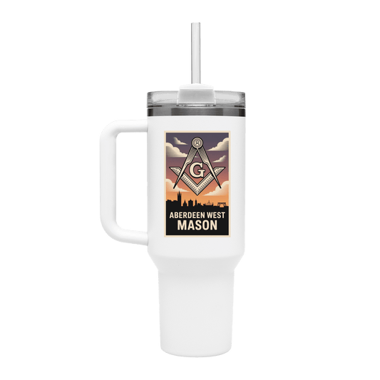 Aberdeen West Mason 40oz Stainless Steel Masonic Travel Tumbler - Masonic Mugs