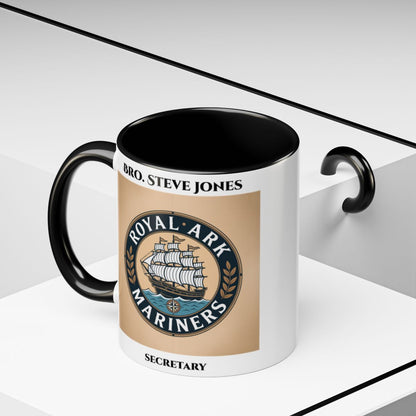 Premium Personalised Freemason Colour Rim Mug - Royal Ark Mariners AnywherePOD