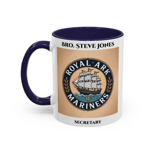 Premium Personalised Freemason Colour Rim Mug - Royal Ark Mariners AnywherePOD