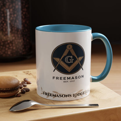 Premium Personalised Freemason Colour Rim Mug - Royal Ark Mariners AnywherePOD
