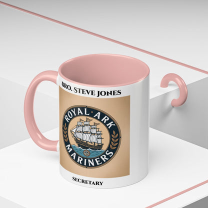 Premium Personalised Freemason Colour Rim Mug - Royal Ark Mariners AnywherePOD