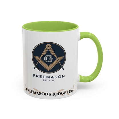 Premium Personalised Freemason Colour Rim Mug - Royal Ark Mariners AnywherePOD