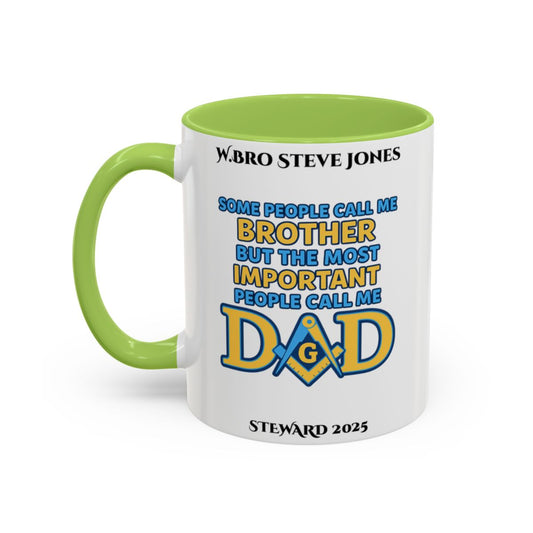 Premium Personalised Freemason Colour Rim Mug - Meme - Some people call me brother AnywherePOD