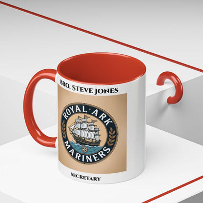Premium Personalised Freemason Colour Rim Mug - Royal Ark Mariners AnywherePOD