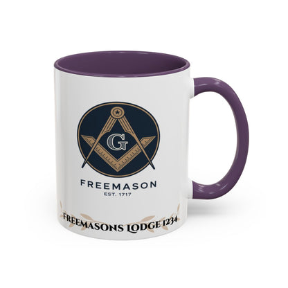 Premium Personalised Freemason Colour Rim Mug - Royal Ark Mariners AnywherePOD