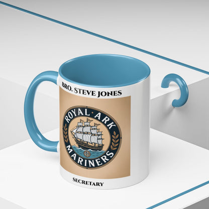 Premium Personalised Freemason Colour Rim Mug - Royal Ark Mariners AnywherePOD