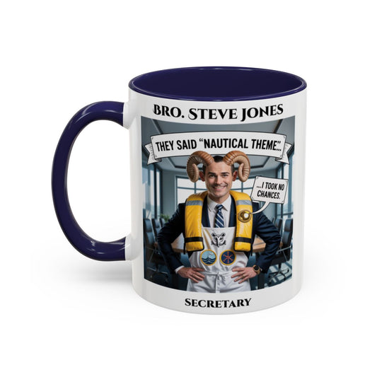 Premium Personalised Freemason Colour Rim Mug - Royal Ark Mariner AnywherePOD