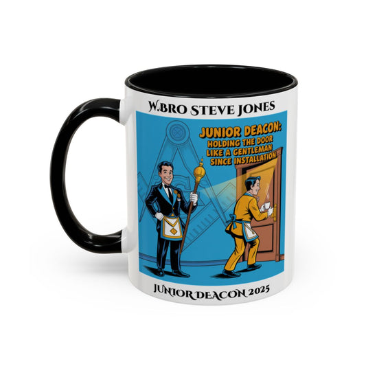 Junior Deacon Design - Personalised Freemason Mug - Holding the door like a gentleman since installation AnywherePOD