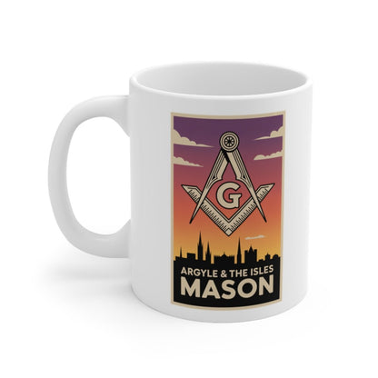 Argyle & The Isles Mason Custom Masonic Coffee Mug - Freemason Gift - Masonic Mugs