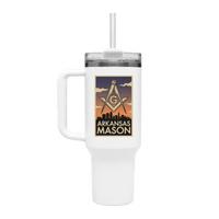 Arkansas Mason 40oz Stainless Steel Masonic Travel Tumbler - Masonic Mugs