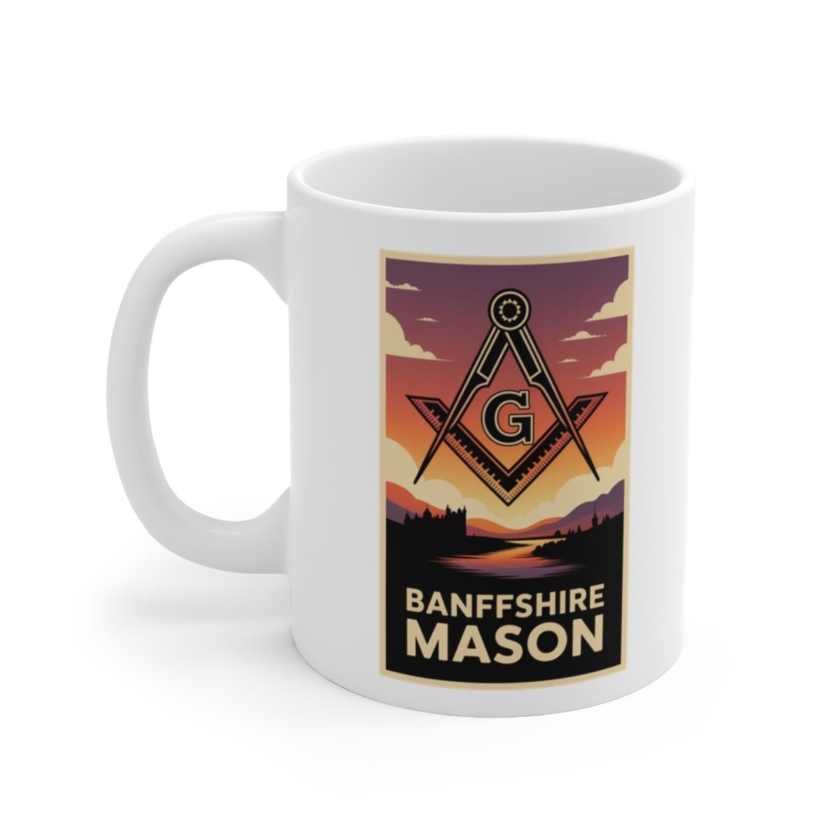 Banffshire Mason Custom Masonic Coffee Mug - Freemason Gift - Masonic Mugs