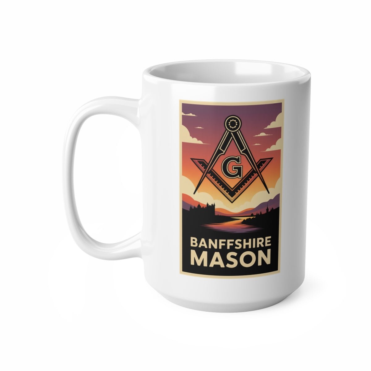 Banffshire Mason Custom Masonic Coffee Mug - Freemason Gift - Masonic Mugs